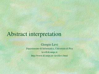 Abstract interpretation