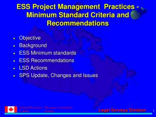 ESS Project Management Practices - Minimum Standard Criteria and Recommendations