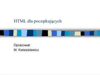 HTML dla początkujących