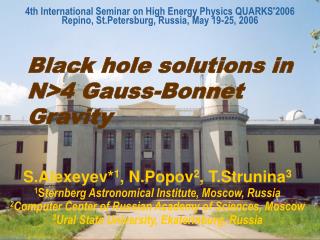 Black hole solutions in N&gt;4 Gauss-Bonnet Gravity