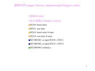 BMUON trigger history (unprescaled triggers only)