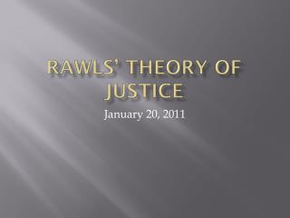 Rawls’ Theory of Justice