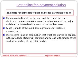 Discussion is to prepare best online fee payment solution