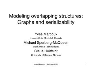 Modeling overlapping structures: Graphs and serializability