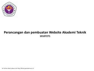 Perancangan dan pembuatan Website Akademi Teknik 10107271