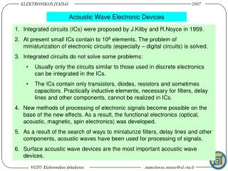 ELEKTRONIKOS ĮTAISAI 		 2007