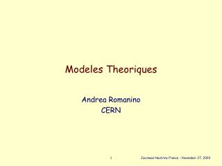 Modeles Theoriques