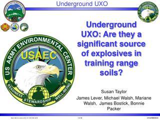 Underground UXO: Are they a significant source of explosives in training range soils?