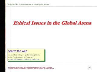 Ethical Issues in the Global Arena