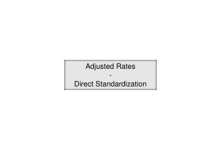 Adjusted Rates - Direct Standardization