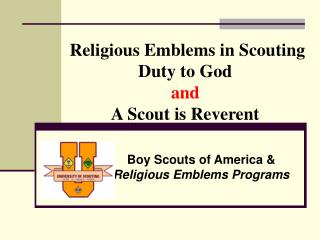 Religious Emblems in Scouting Duty to God and A Scout is Reverent