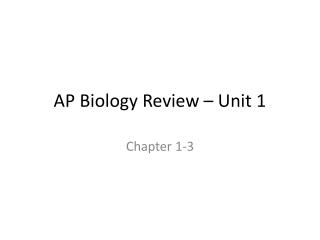 AP Biology Review – Unit 1