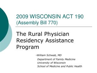 2009 WISCONSIN ACT 190 (Assembly Bill 770)