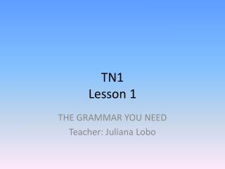 TN1 Lesson 1