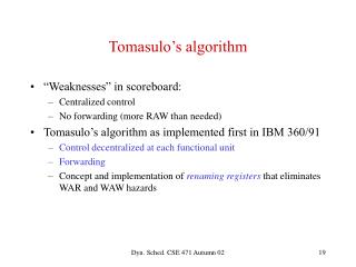Tomasulo’s algorithm
