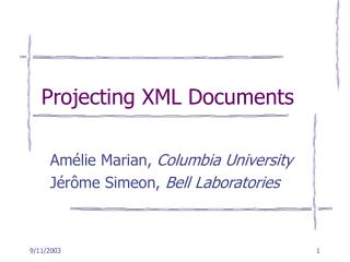 Projecting XML Documents