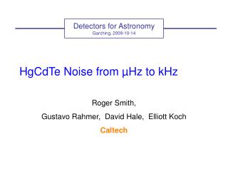 HgCdTe Noise from µHz to kHz