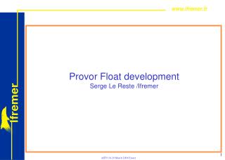 Provor Float development Serge Le Reste /Ifremer