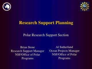 Research Support Planning