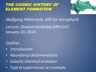 The Cosmic History of Element Formation