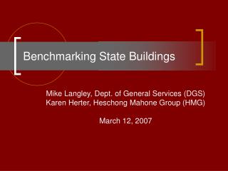 Benchmarking State Buildings