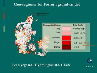 Geo-regioner for Fosfor i grundvandet