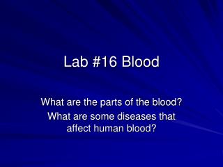 Lab #16 Blood