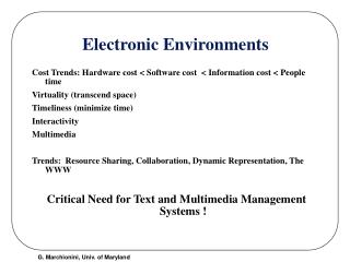 Electronic Environments