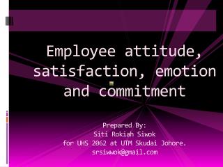 Job related attitudes