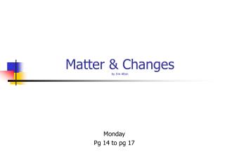 Matter &amp; Changes by Jim Alton