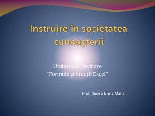 Instruire î n societatea cunoa ş terii