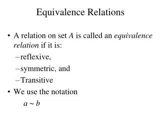 equivalence classes of binary relation