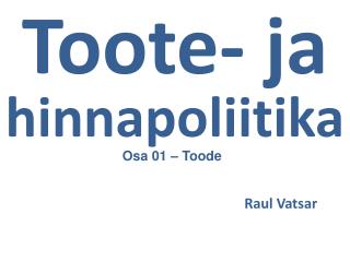 Toote- ja hinnapoliitika