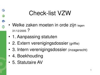 Check-list VZW