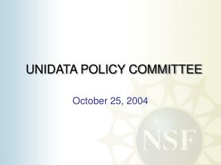 UNIDATA POLICY COMMITTEE