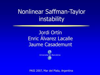 Nonlinear Saffman-Taylor instability