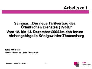 Seminar: „Der neue Tarifvertrag des Öffentlichen Dienstes (TVöD)“