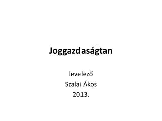 Joggazdaságtan