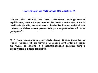 Constituição de 1988, artigo 225, cap ítulo VI