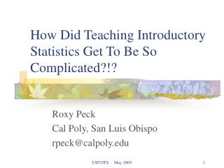 How Did Teaching Introductory Statistics Get To Be So Complicated?!?