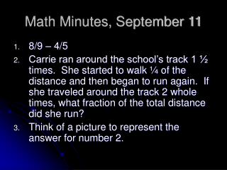 Math Minutes, September 11