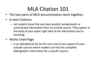 mla citations meaning