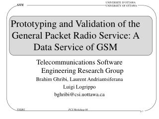 Prototyping and Validation of the General Packet Radio Service: A Data Service of GSM