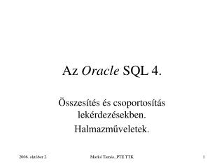 Az Oracle SQL 4.