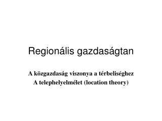 Regionális gazdaságtan
