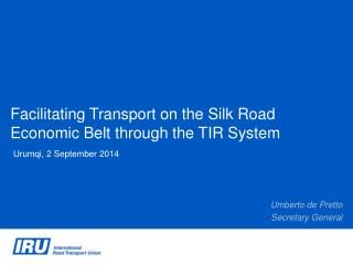 Facilitating Transport on the Silk Road Economic Belt through the TIR System