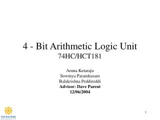 4 - Bit Arithmetic Logic Unit 74HC/HCT181