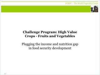 Global Horticulture Assessment 2005