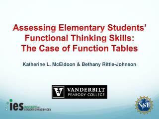 Assessing Elementary Students’ Functional Thinking Skills: The Case of Function Tables