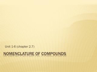 Nomenclature of compounds